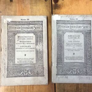 Vintage pair of riverside literatures, Abraham Lincoln, 190 and 133